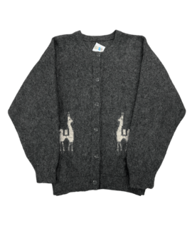Sweterek Vintage Szary Alpaka (xl)